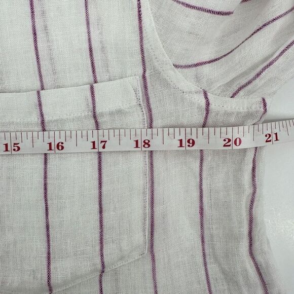 Rails x Free People Charli Button Down Shirt Linen Blend Pink Stripe Women’s M - Picture 11 of 13